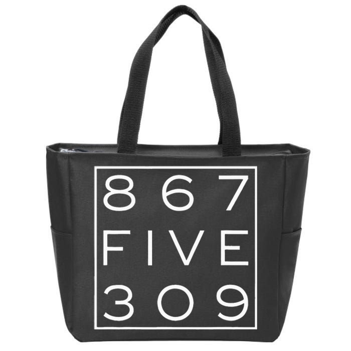 8675309 Nostalgic and Funny 80s Zip Tote Bag