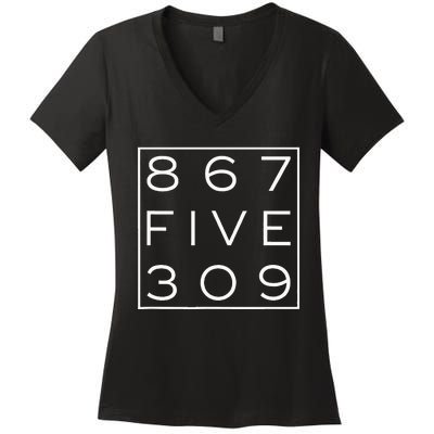 8675309 Nostalgic And Funny 80s Women's V-Neck T-Shirt