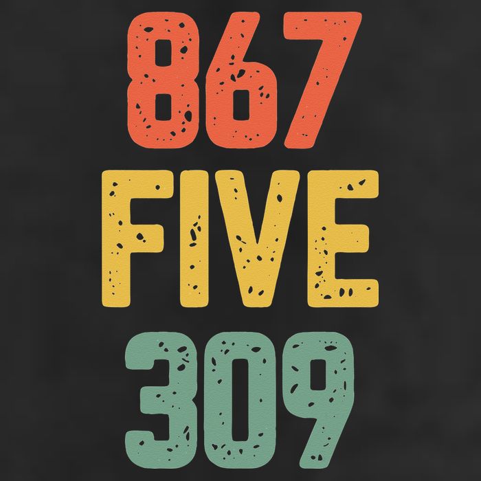 8675309 Nostalgic Funny 80s Retro Music 7 Panel Mesh Trucker Snapback Hat