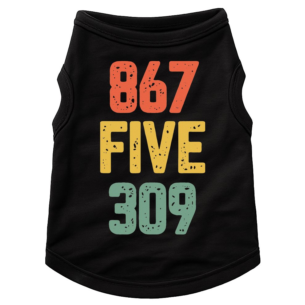 8675309 Nostalgic Funny 80s Retro Music Doggie Tank