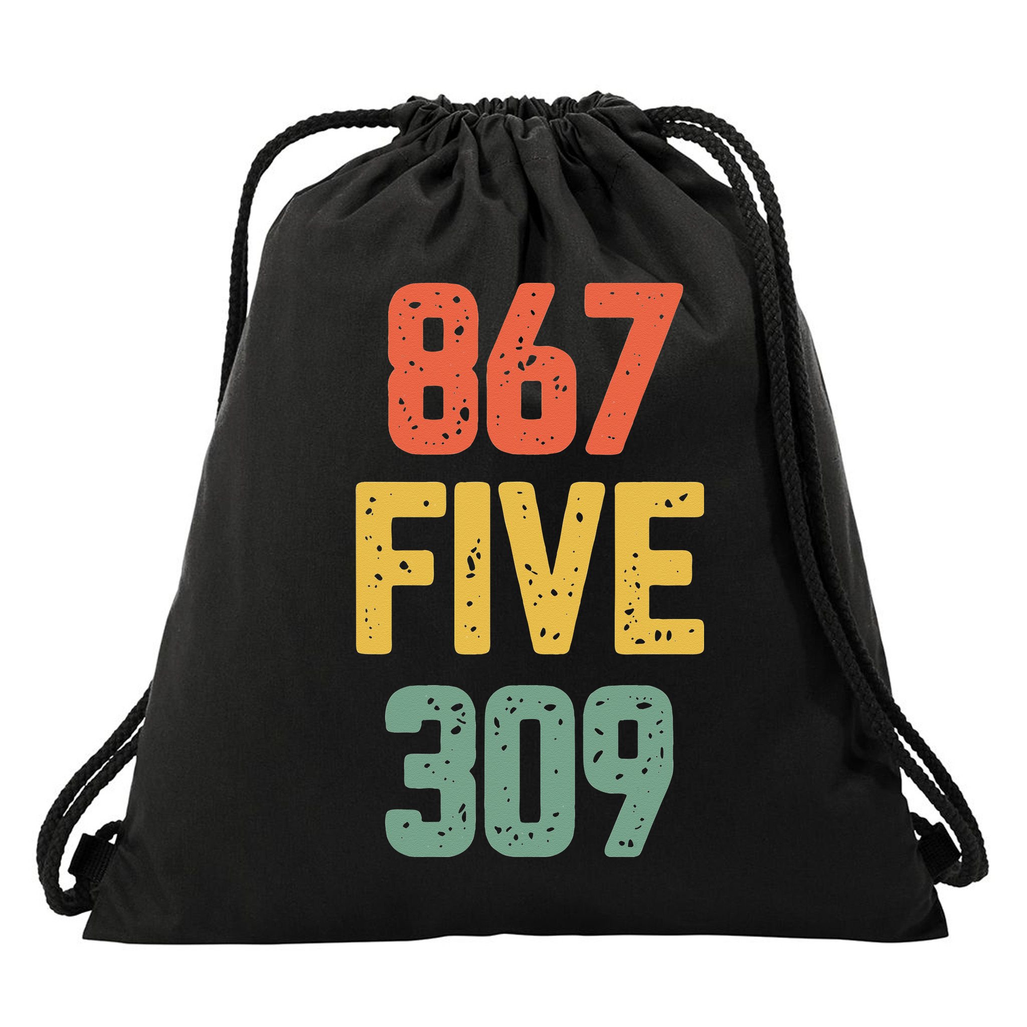 8675309 Nostalgic Funny 80s Retro Music Drawstring Bag