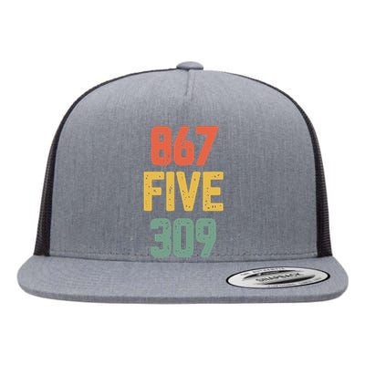 8675309 Nostalgic Funny 80s Retro Music Flat Bill Trucker Hat