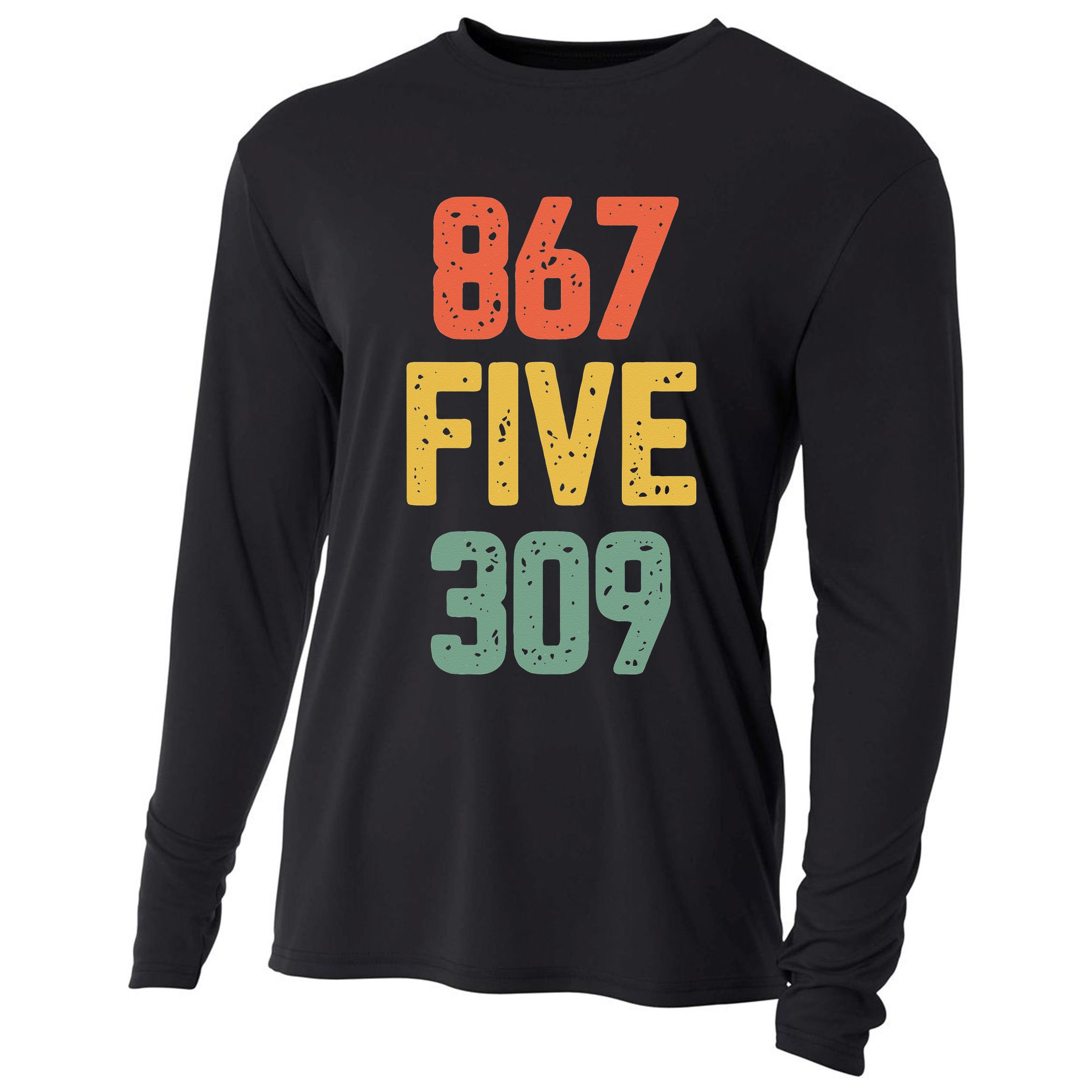 8675309 Nostalgic Funny 80s Retro Music Cooling Performance Long Sleeve Crew