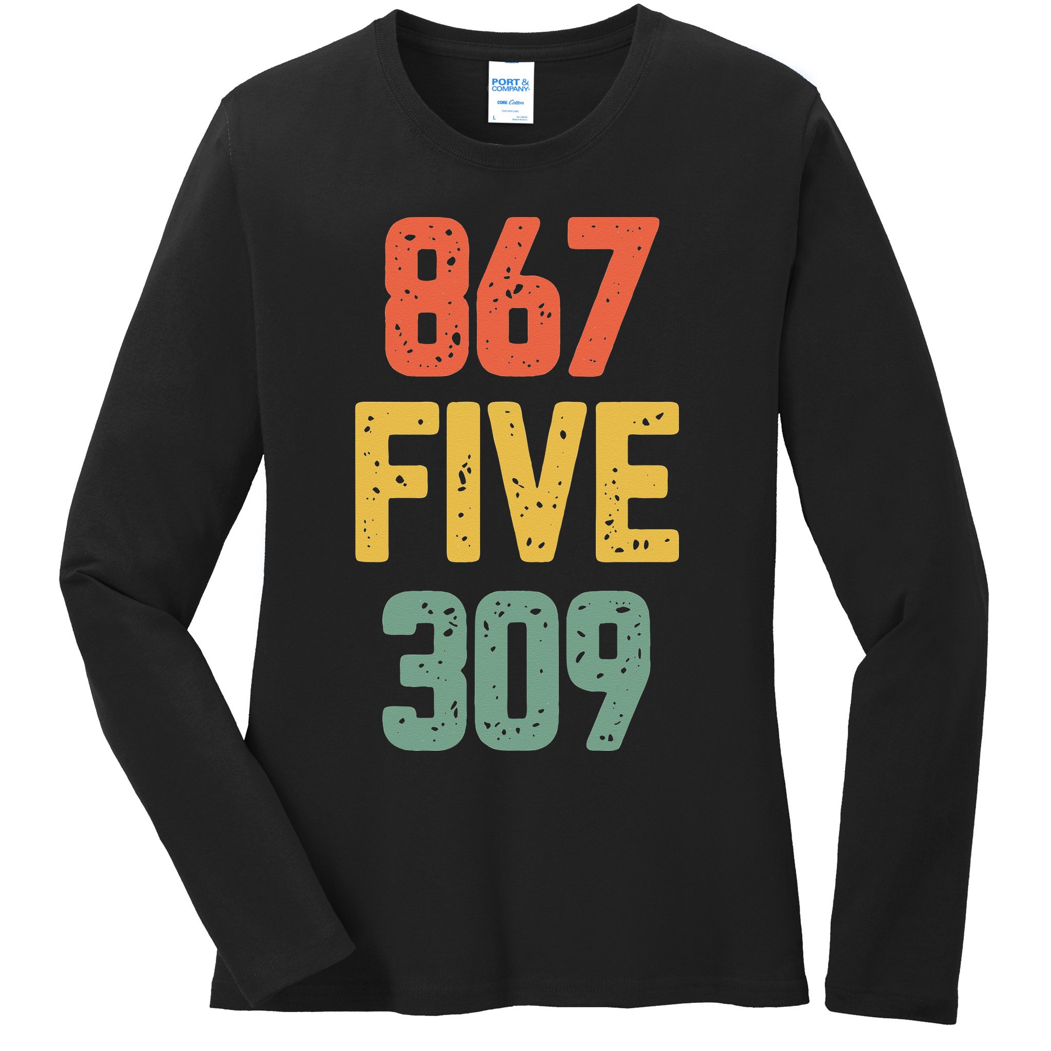 8675309 Nostalgic Funny 80s Retro Music Ladies Long Sleeve Shirt