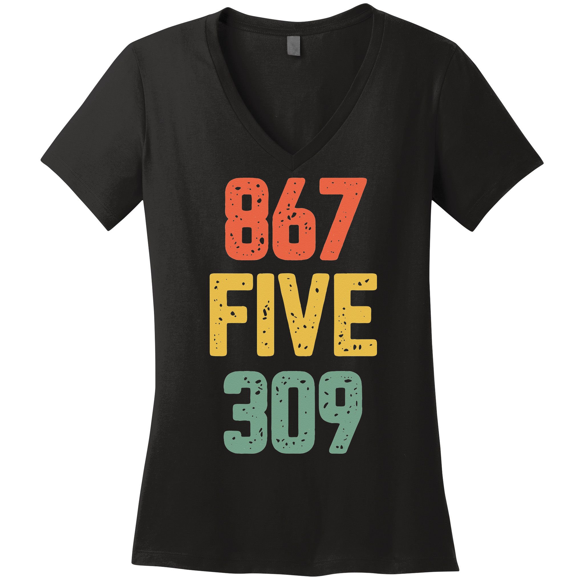 8675309 Nostalgic Funny 80s Retro Music Women's V-Neck T-Shirt