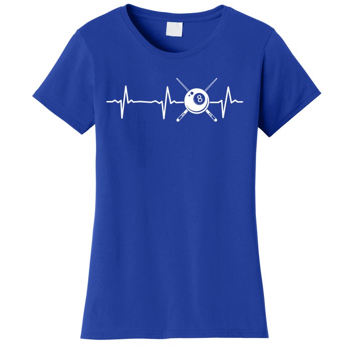 8ball Pool Billiards Billiard Heartbeat Gift Women's T-Shirt