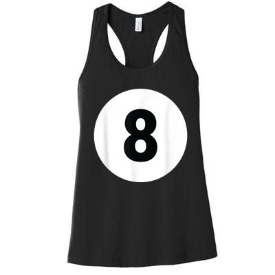 8 Pool Ball 8 Billiards Costume Halloween Group Matching Women's Racerback Tank