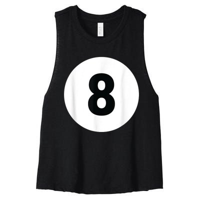 8 Pool Ball 8 Billiards Costume Halloween Group Matching Women's Racerback Cropped Tank