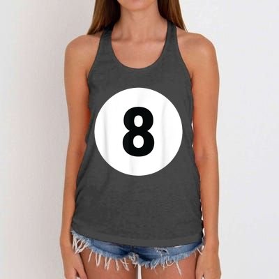 8 Pool Ball 8 Billiards Costume Halloween Group Matching Women's Knotted Racerback Tank