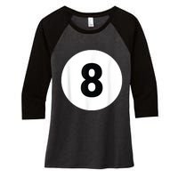 8 Pool Ball 8 Billiards Costume Halloween Group Matching Women's Tri-Blend 3/4-Sleeve Raglan Shirt