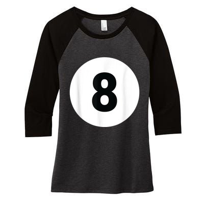 8 Pool Ball 8 Billiards Costume Halloween Group Matching Women's Tri-Blend 3/4-Sleeve Raglan Shirt