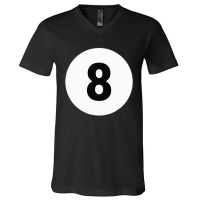 8 Pool Ball 8 Billiards Costume Halloween Group Matching V-Neck T-Shirt