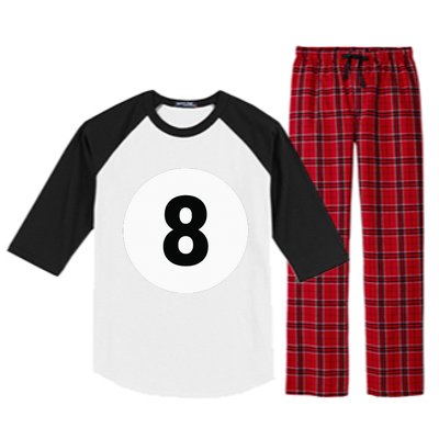 8 Pool Ball 8 Billiards Costume Halloween Group Matching Raglan Sleeve Pajama Set