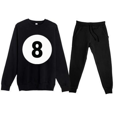 8 Pool Ball 8 Billiards Costume Halloween Group Matching Premium Crewneck Sweatsuit Set