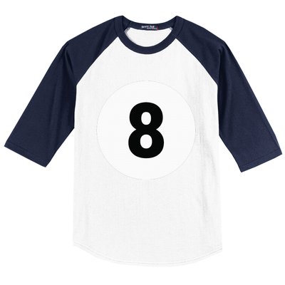 8 Pool Ball 8 Billiards Costume Halloween Group Matching Baseball Sleeve Shirt