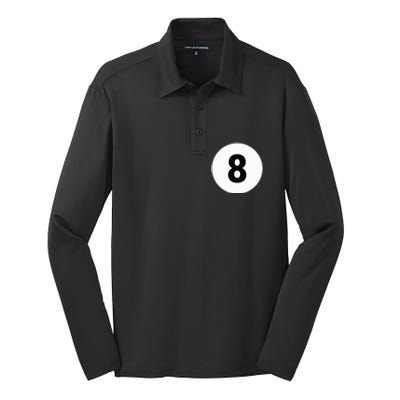 8 Pool Ball 8 Billiards Costume Halloween Group Matching Silk Touch Performance Long Sleeve Polo