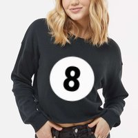 8 Pool Ball 8 Billiards Costume Halloween Group Matching Cropped Pullover Crew