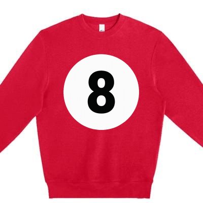 8 Pool Ball 8 Billiards Costume Halloween Group Matching Premium Crewneck Sweatshirt