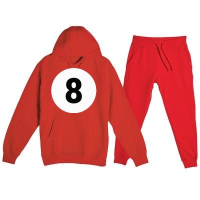 8 Pool Ball 8 Billiards Costume Halloween Group Matching Premium Hooded Sweatsuit Set