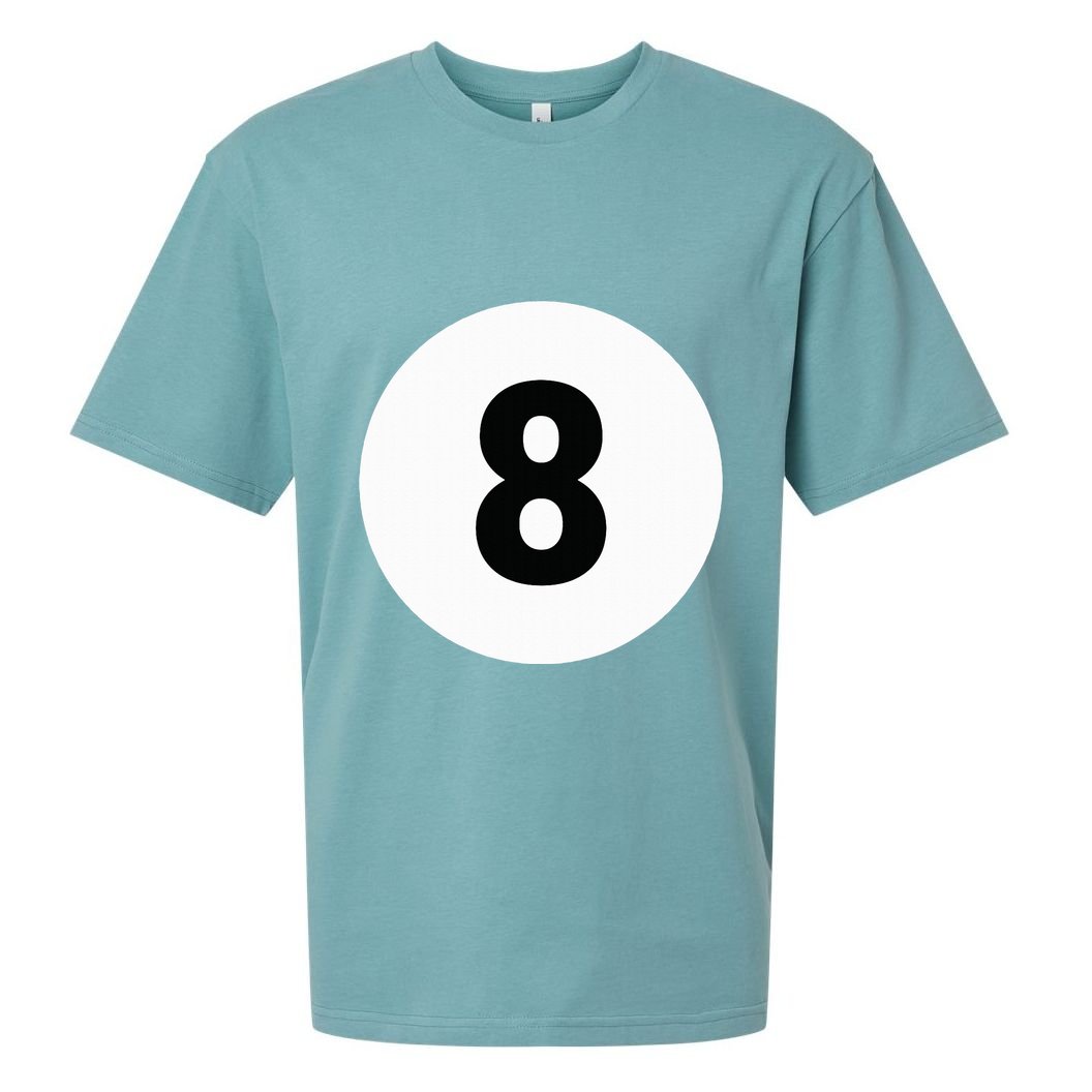 8 Pool Ball 8 Billiards Costume Halloween Group Matching Sueded Cloud Jersey T-Shirt