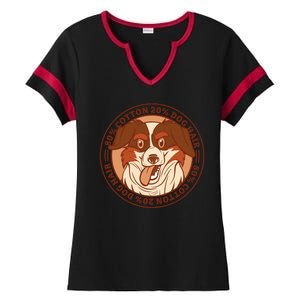 80 Percent Cotton 20 Percent Dog Hair Funny Ladies Halftime Notch Neck Tee