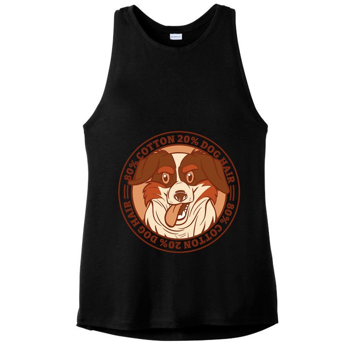 80 Percent Cotton 20 Percent Dog Hair Funny Ladies PosiCharge Tri-Blend Wicking Tank