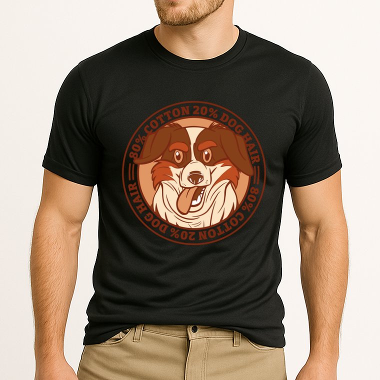 80 Percent Cotton 20 Percent Dog Hair Funny Cooling Performance Crew T-Shirt