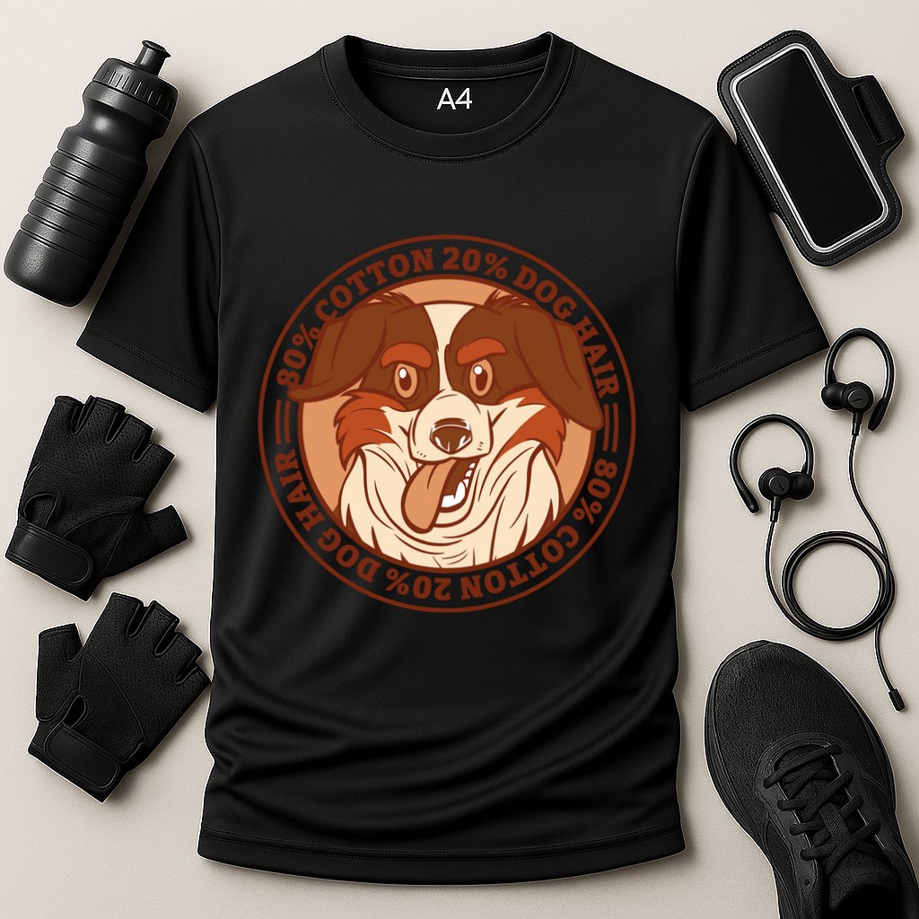 80 Percent Cotton 20 Percent Dog Hair Funny Cooling Performance Crew T-Shirt