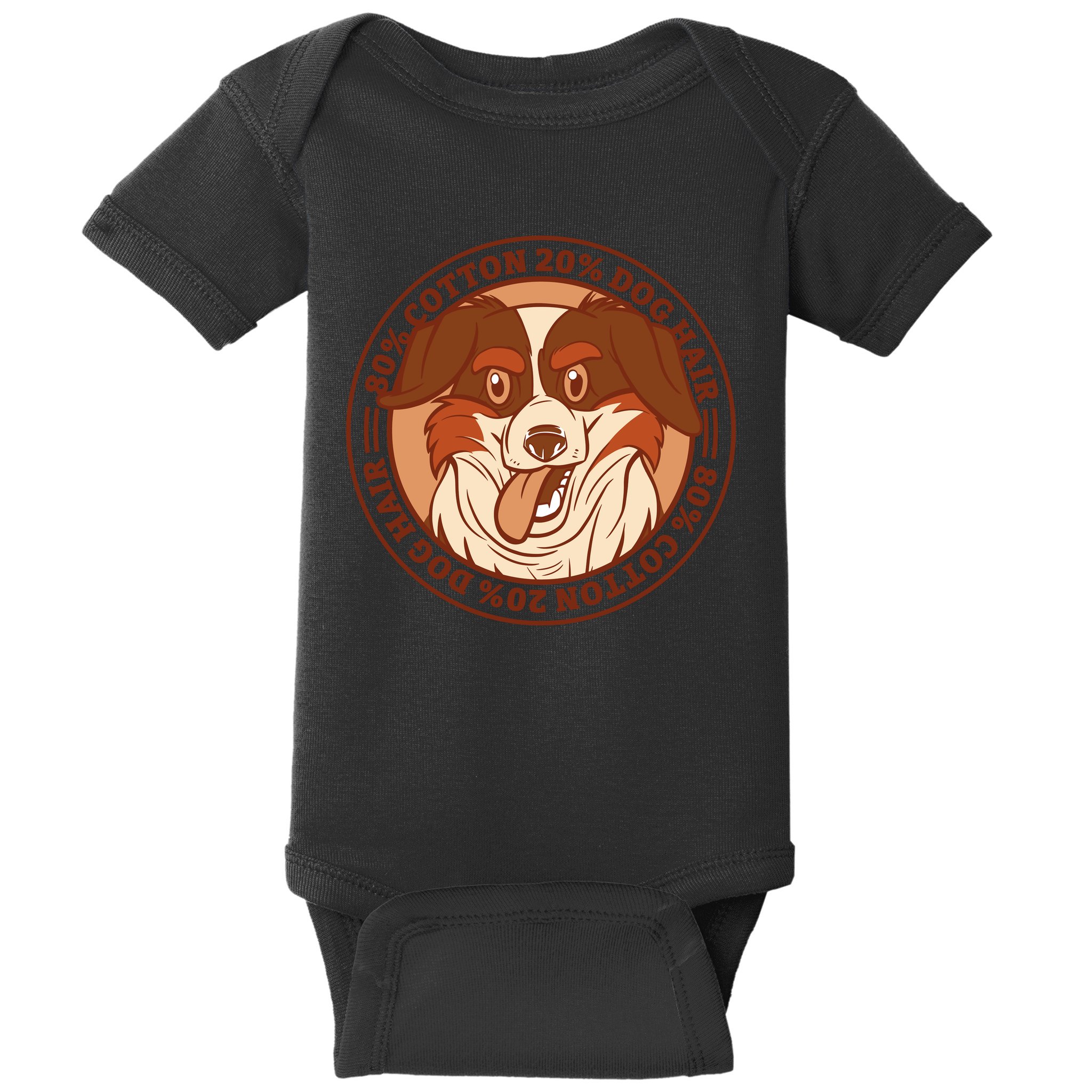 80 Percent Cotton 20 Percent Dog Hair Funny Baby Bodysuit