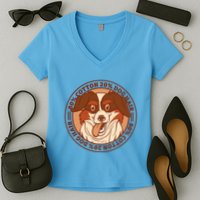 80 Percent Cotton 20 Percent Dog Hair Funny Women's V-Neck T-Shirt