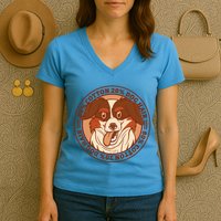 80 Percent Cotton 20 Percent Dog Hair Funny Women's V-Neck T-Shirt
