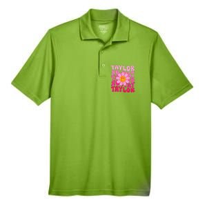 80S Pink Funny Smile Pink Flower Emoji TâYlor Repeat Men's Origin Performance Pique Polo