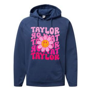 80S Pink Funny Smile Pink Flower Emoji TâYlor Repeat Performance Fleece Hoodie