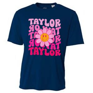 80S Pink Funny Smile Pink Flower Emoji TâYlor Repeat Cooling Performance Crew T-Shirt