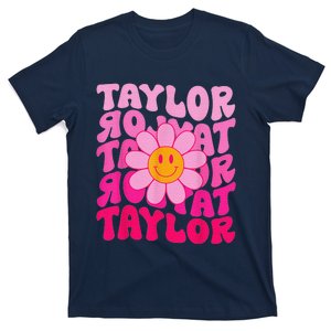 80S Pink Funny Smile Pink Flower Emoji TâYlor Repeat T-Shirt