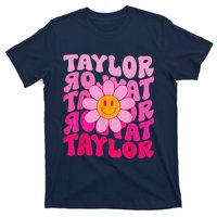 80S Pink Funny Smile Pink Flower Emoji TâYlor Repeat T-Shirt