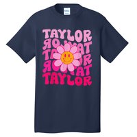 80S Pink Funny Smile Pink Flower Emoji TâYlor Repeat Tall T-Shirt