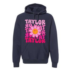 80S Pink Funny Smile Pink Flower Emoji TâYlor Repeat Premium Hoodie