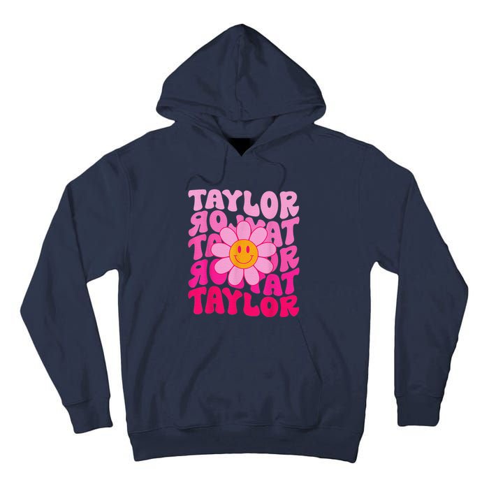 80S Pink Funny Smile Pink Flower Emoji TâYlor Repeat Tall Hoodie