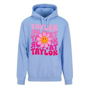 80S Pink Funny Smile Pink Flower Emoji TâYlor Repeat Unisex Surf Hoodie