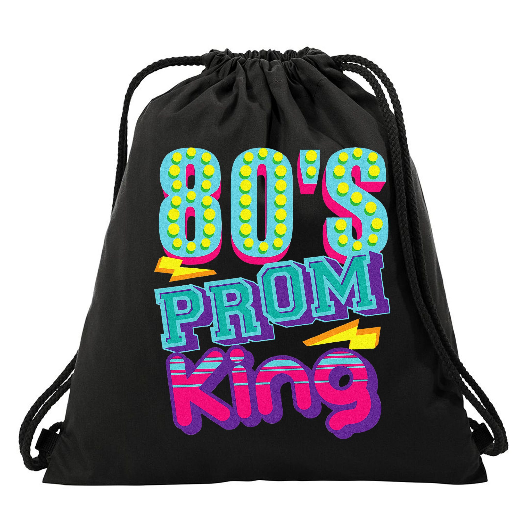 80s Prom King Funny Disco Throwback Nostalgic Gift Drawstring Bag