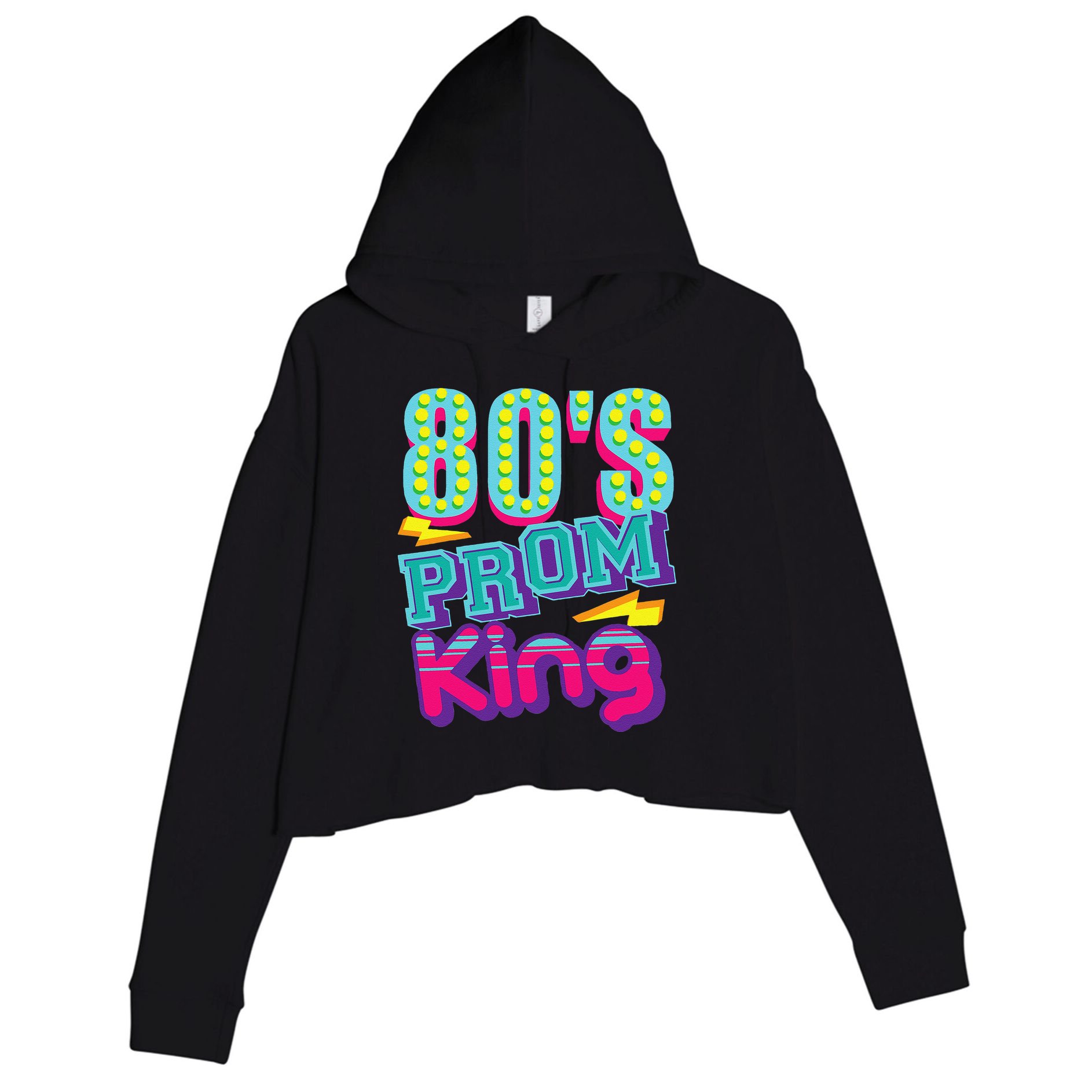80s Prom King Funny Disco Throwback Nostalgic Gift Crop Fleece Hoodie