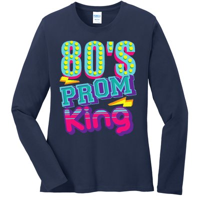 80s Prom King Funny Disco Throwback Nostalgic Gift Ladies Long Sleeve Shirt