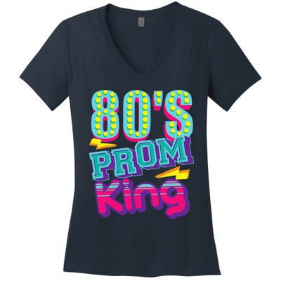 80s Prom King Funny Disco Throwback Nostalgic Gift Women's V-Neck T-Shirt