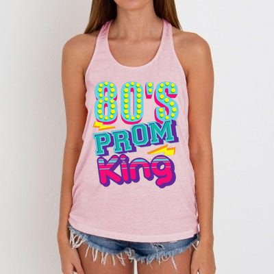 80s Prom King Funny Disco Throwback Nostalgic Gift Women's Knotted Racerback Tank