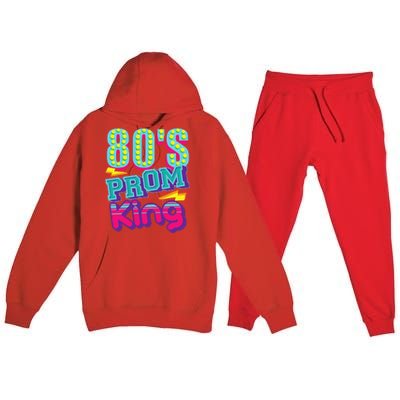 80s Prom King Funny Disco Throwback Nostalgic Gift Premium Hooded Sweatsuit Set