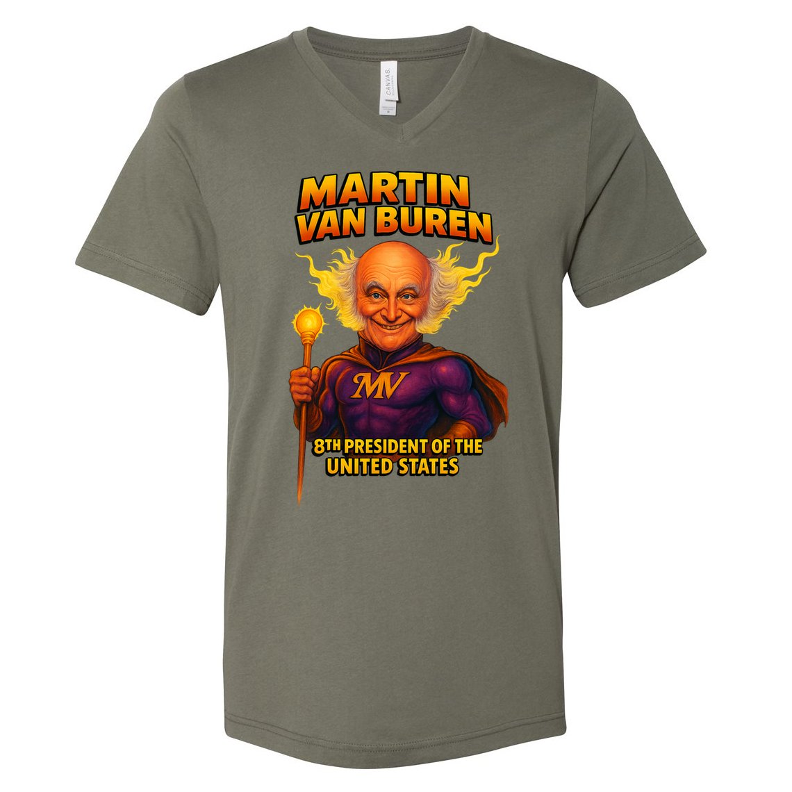 8th President Martin Van Buren The Presidential Chronicles  V-Neck T-Shirt