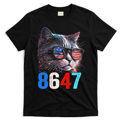 8647 Retro 86 47 Cat Lovers Happy July Fourth Us T-Shirt