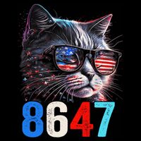 8647 Retro 86 47 Cat Lovers Happy July Fourth Us 16 in Basic Backpack