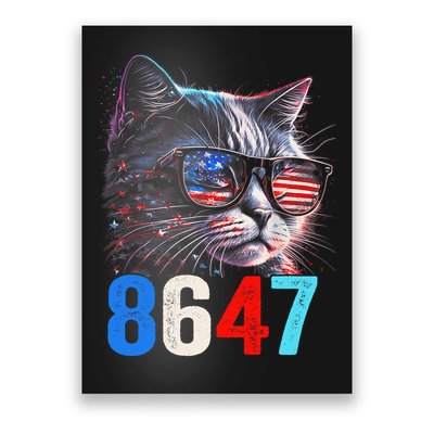 8647 Retro 86 47 Cat Lovers Happy July Fourth Us Poster